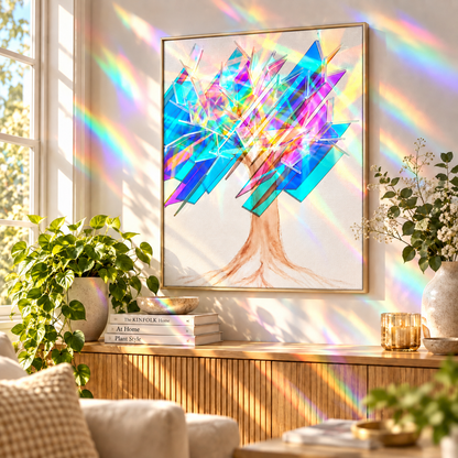 🌳 Tree of Life Sunlight Art | Iridescent Prism Canvas That Paints Rainbows With Every Ray Of Light