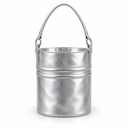 ✨ Silver Bucket Bag – Chic Slouchy Shoulder Bag for Everyday Style