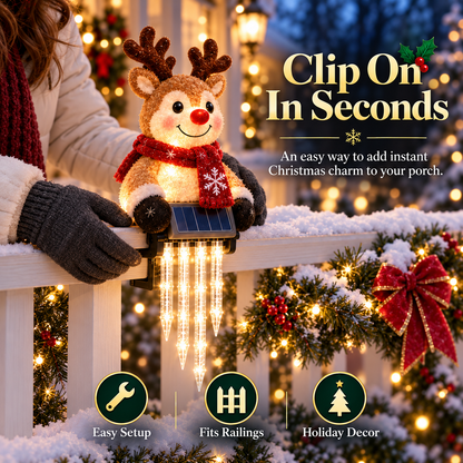 🎄49% OFF🎄 Reindeer Magic Glow™ - Sparkling Icicle LED Solar Christmas Fence Light🦌✨