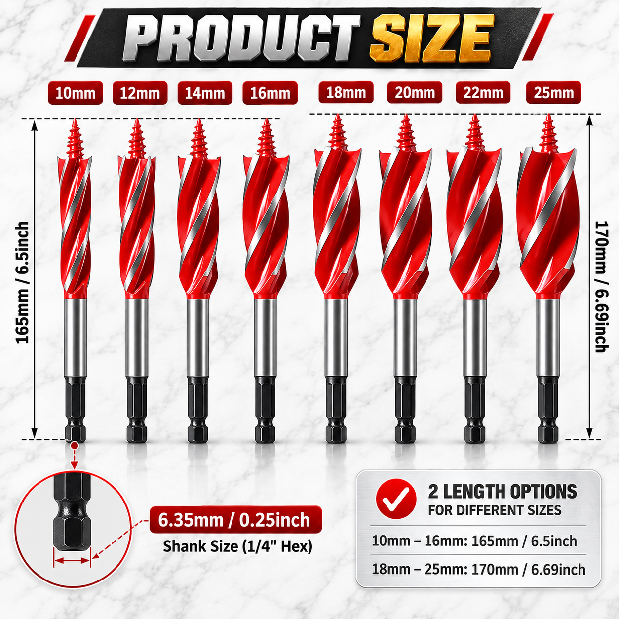 🔥 8PCS Self-Feed Wood Auger Drill Bit Set – Fast, Clean & Effortless Drilling For Every Woodworking Project
