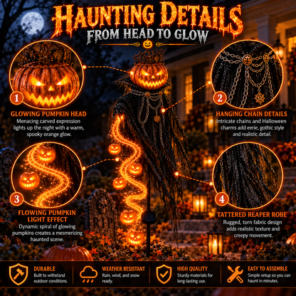 🎃 Halloween Pumpkin Soul Reaper™ Animated Garden Light – Bring Your Yard To Life After Dark