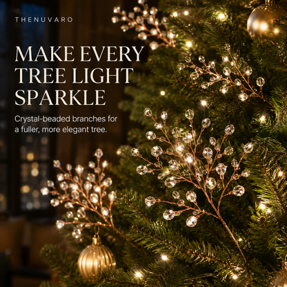 ✨Beaded Christmas Tree Branch Picks – Instant Sparkle & Fuller Holiday Décor