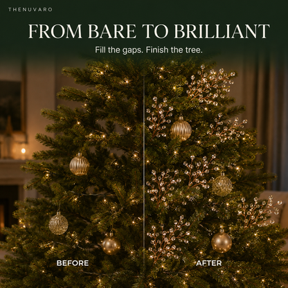 ✨Beaded Christmas Tree Branch Picks – Instant Sparkle & Fuller Holiday Décor