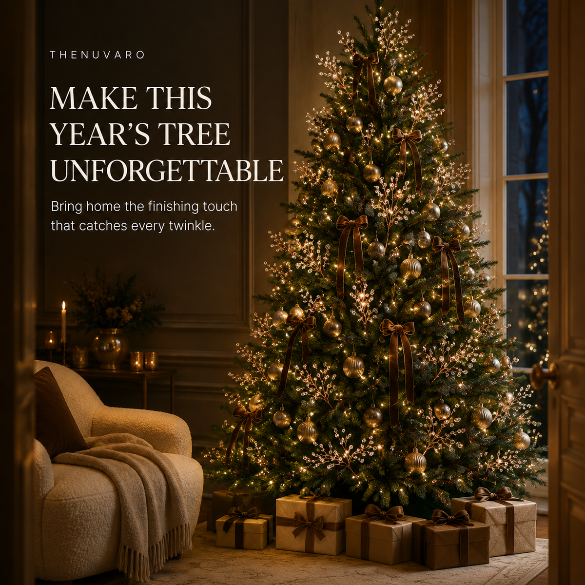 ✨Beaded Christmas Tree Branch Picks – Instant Sparkle & Fuller Holiday Décor
