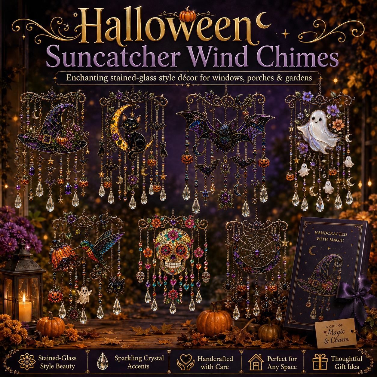 🔥Last Day 49% OFF - Halloween Suncatcher Wind Chime