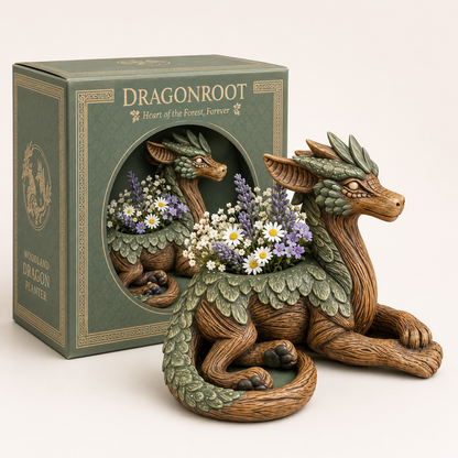 Woodland Dragon Planter – Whimsical Resin Pot for Succulents & Small Plants