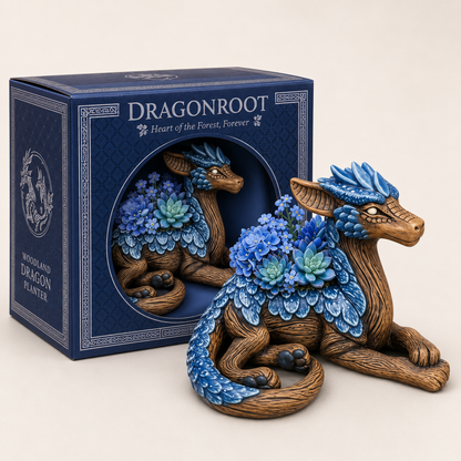 Woodland Dragon Planter – Whimsical Resin Pot for Succulents & Small Plants