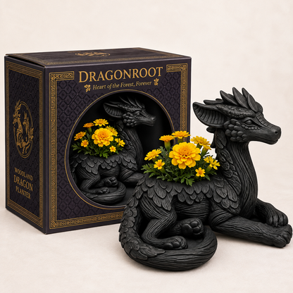 Woodland Dragon Planter – Whimsical Resin Pot for Succulents & Small Plants