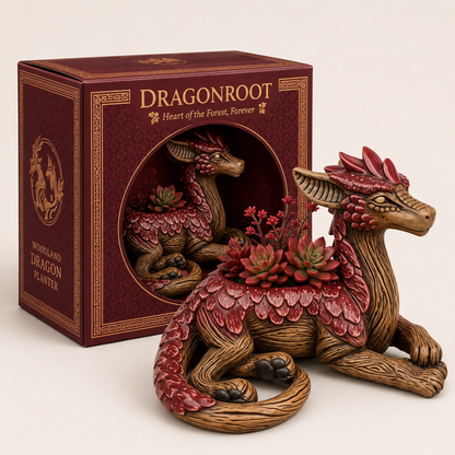 Woodland Dragon Planter – Whimsical Resin Pot for Succulents & Small Plants