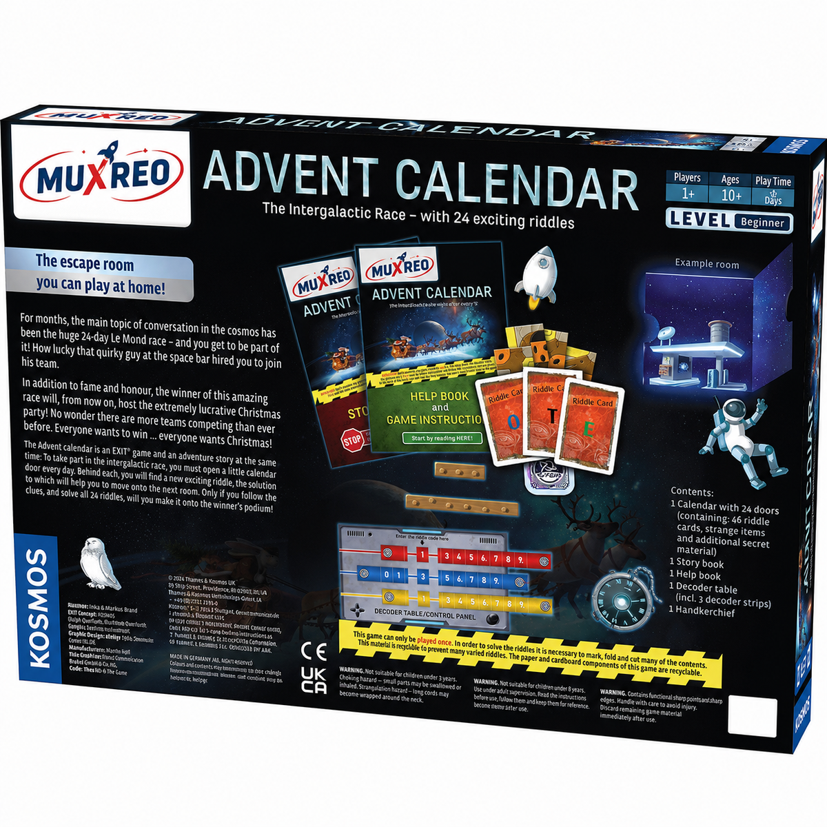 🎄⏱️Christmas Escape Room Advent Calendar – 24 Days of Space-Themed Riddles, Puzzles & Holiday Surprises(📦Buy 2 Free Shipping)