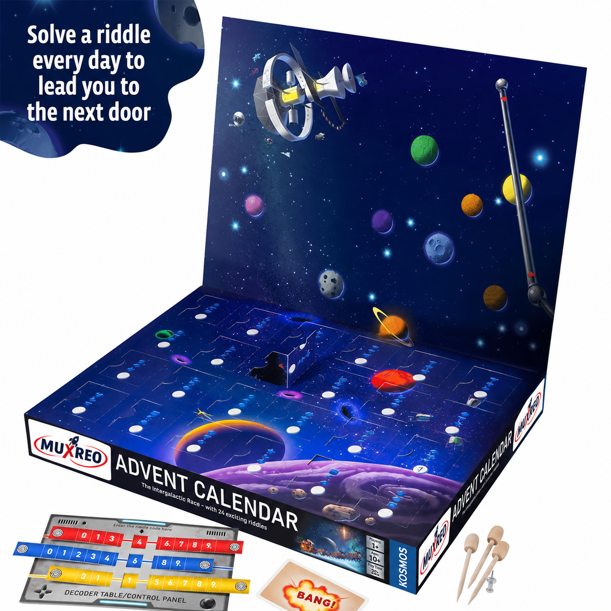 🎄⏱️Christmas Escape Room Advent Calendar – 24 Days of Space-Themed Riddles, Puzzles & Holiday Surprises(📦Buy 2 Free Shipping)