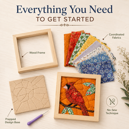 🔥Last Day 49% OFF - 🧵 Kinusaiga Fabric Art Kit | No-Sew DIY Textile Craft Set
