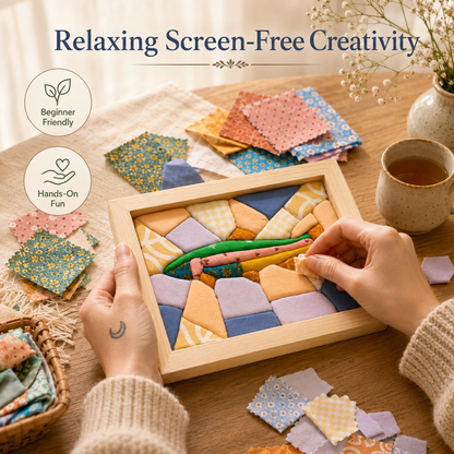 🔥Last Day 49% OFF - 🧵 Kinusaiga Fabric Art Kit | No-Sew DIY Textile Craft Set