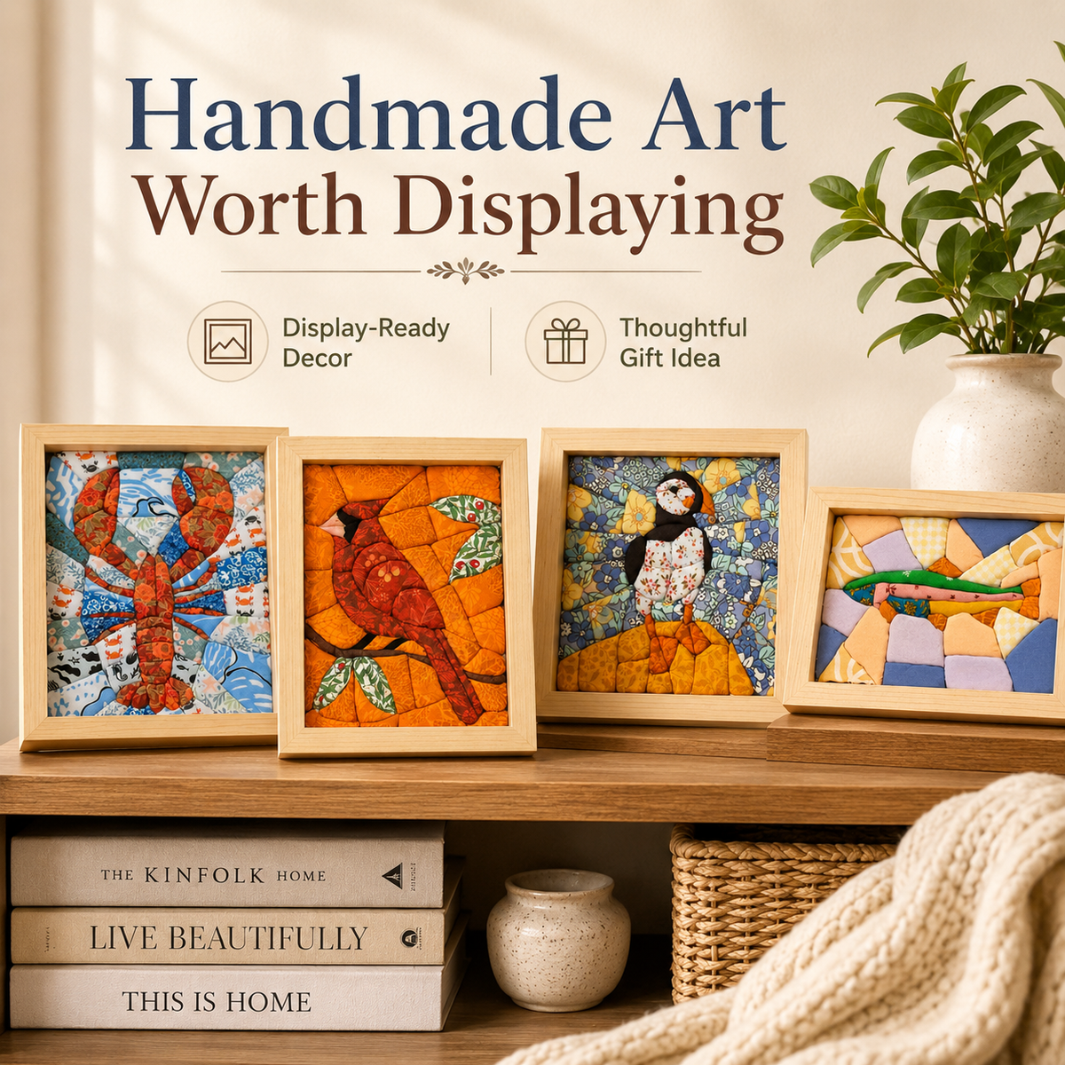 🔥Last Day 49% OFF - 🧵 Kinusaiga Fabric Art Kit | No-Sew DIY Textile Craft Set