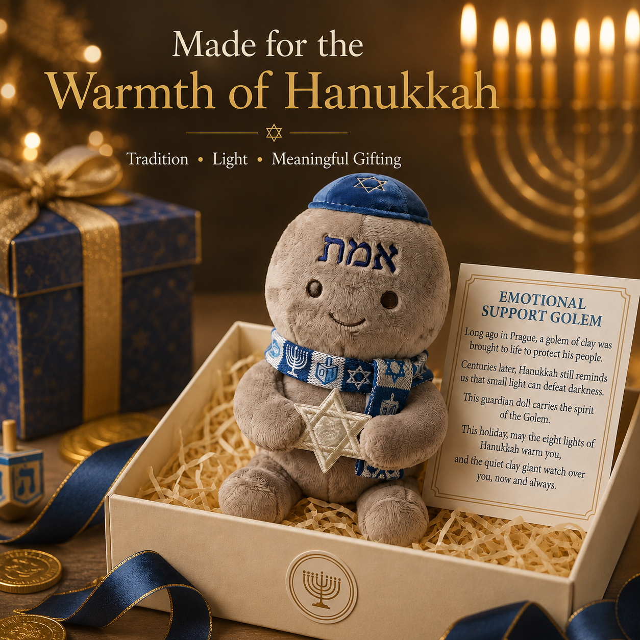 Emotional Support Golem Plush | Hanukkah Guardian Doll 🕎