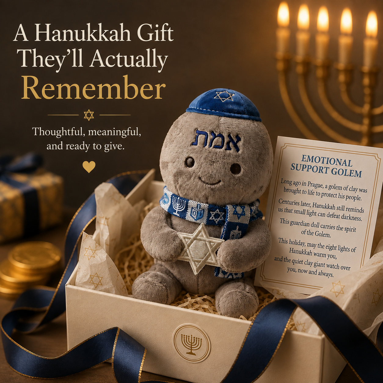 Emotional Support Golem Plush | Hanukkah Guardian Doll 🕎