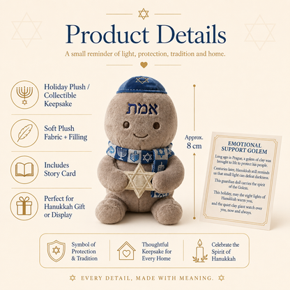 Emotional Support Golem Plush | Hanukkah Guardian Doll 🕎