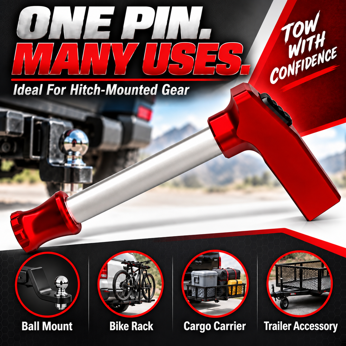 🔥 Titanium Locking Hitch Pin – Secure Your Trailer, Tow Gear & Adventures With Confidence