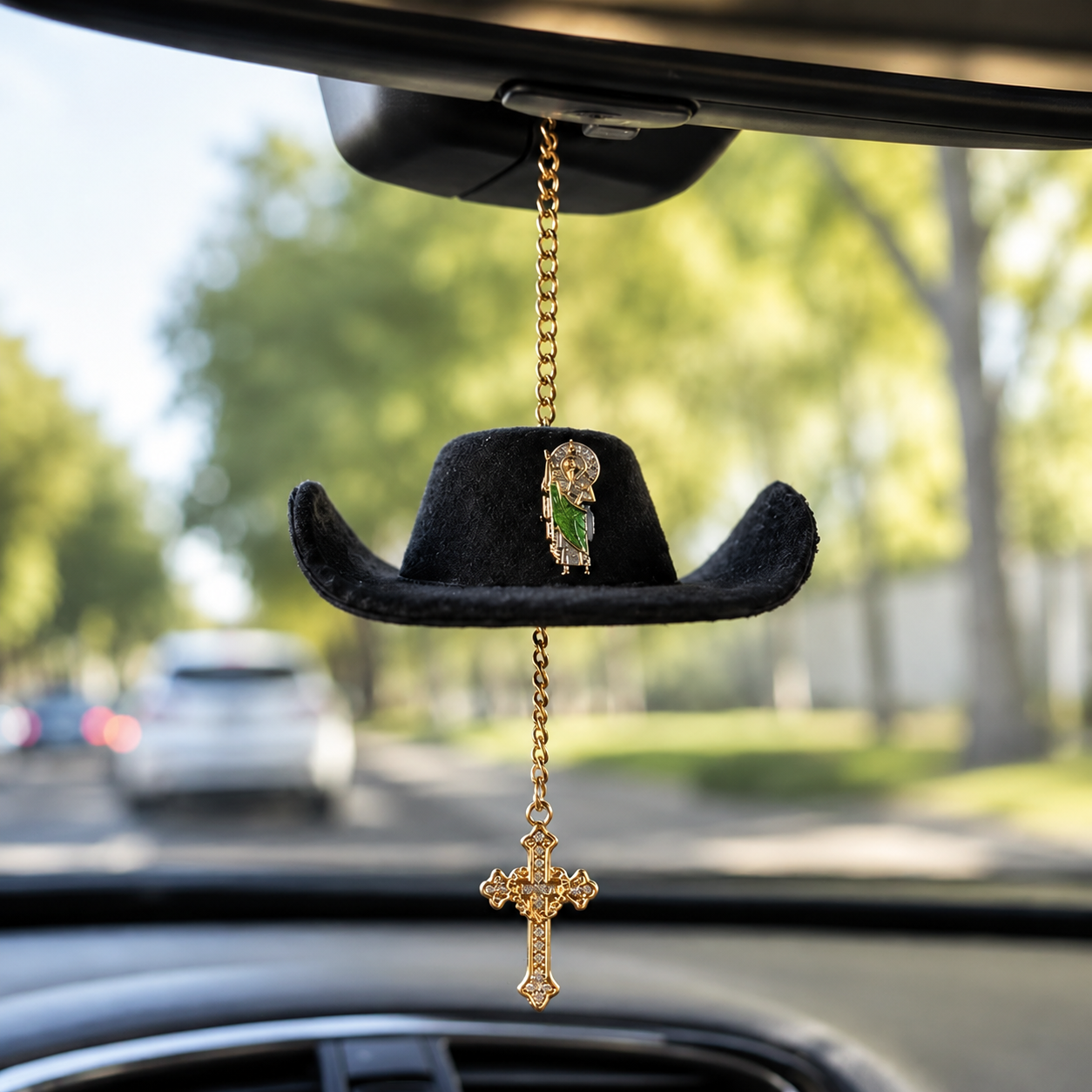 🔥 Limited Time 49% OFF - 🤠 Cowboy Hat Baptism Car Charm – Drive With Faith, Protection & Blessings Every Mile