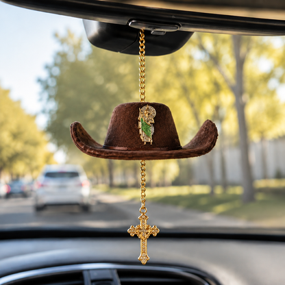 🔥 Limited Time 49% OFF - 🤠 Cowboy Hat Baptism Car Charm – Drive With Faith, Protection & Blessings Every Mile
