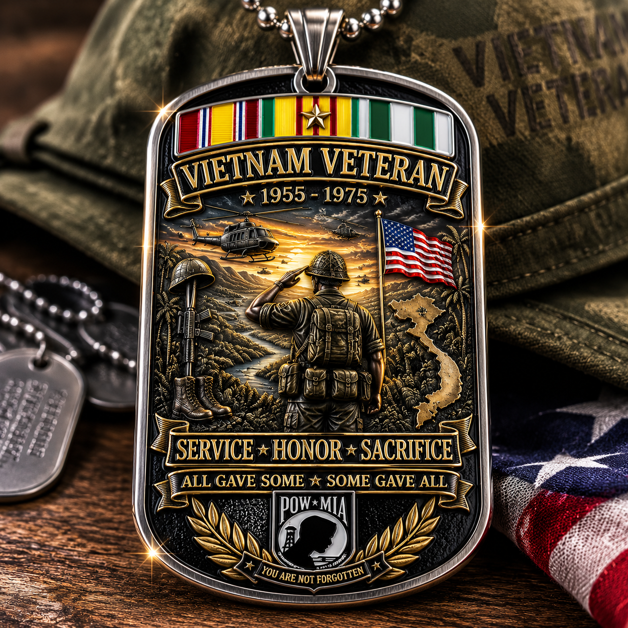 Last Day Promo: 49% OFF 🎖️Vietnam Veteran All Gave Some Some Gave All Tribute Dog Tag Necklace
