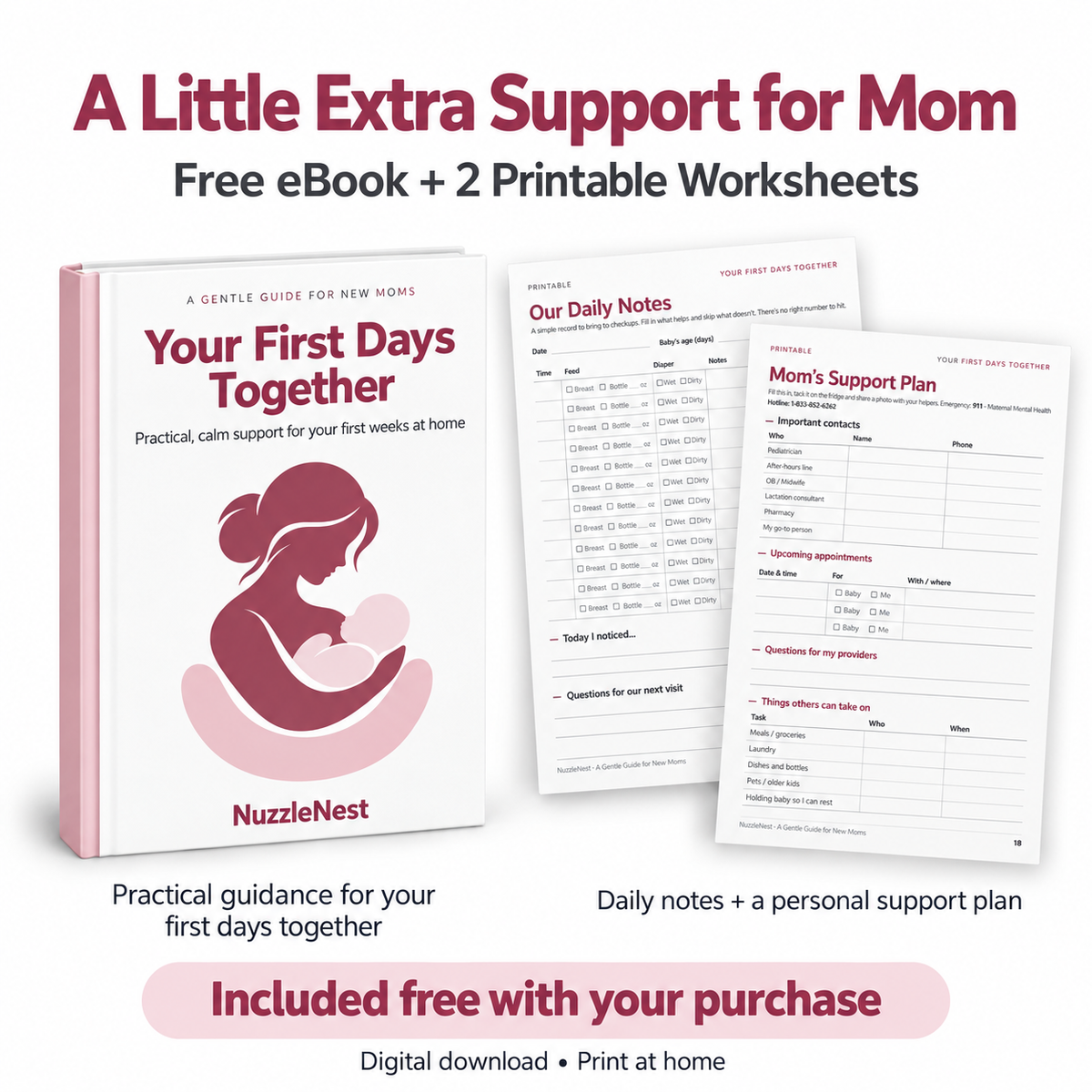 NuzzleNest free ebook and printable worksheets
