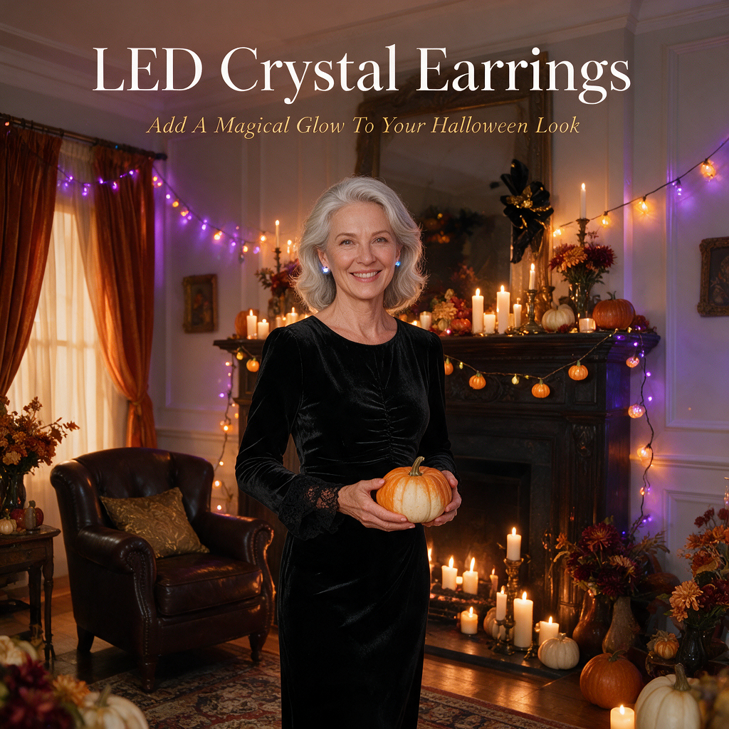 🔥Halloween Limited Edition✨ LED Crystal Crown Earrings | Glow-In-The-Dark Light Up Jewelry For Women | Elegant Halloween Party Accessories & Unique Gift