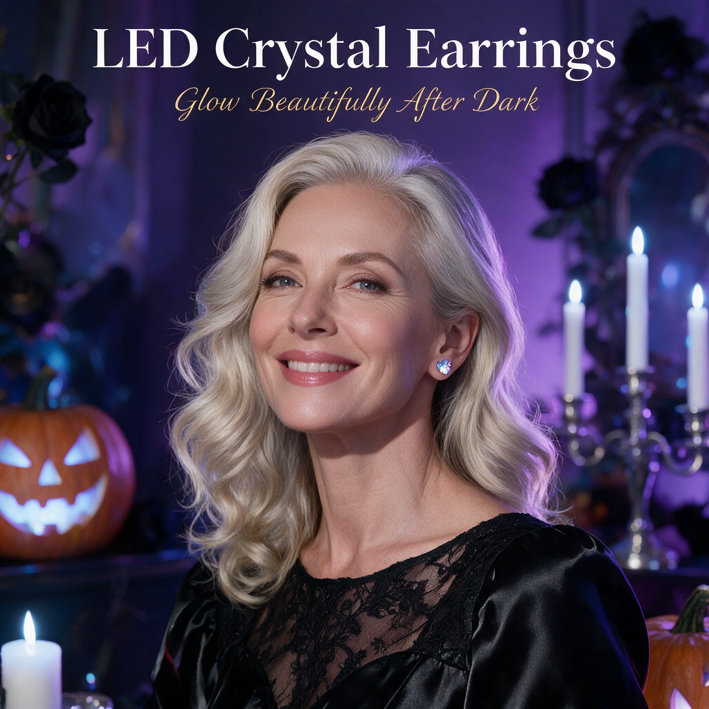 🔥Halloween Limited Edition✨ LED Crystal Crown Earrings | Glow-In-The-Dark Light Up Jewelry For Women | Elegant Halloween Party Accessories & Unique Gift
