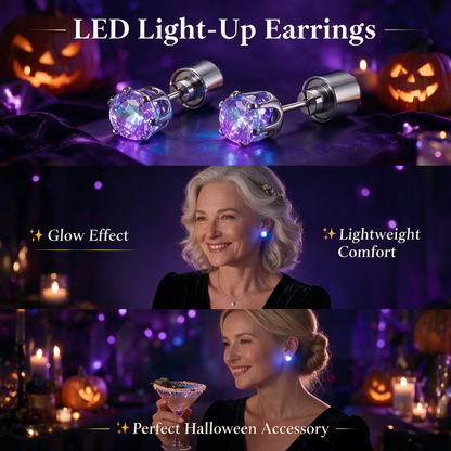 🔥Halloween Limited Edition✨ LED Crystal Crown Earrings | Glow-In-The-Dark Light Up Jewelry For Women | Elegant Halloween Party Accessories & Unique Gift