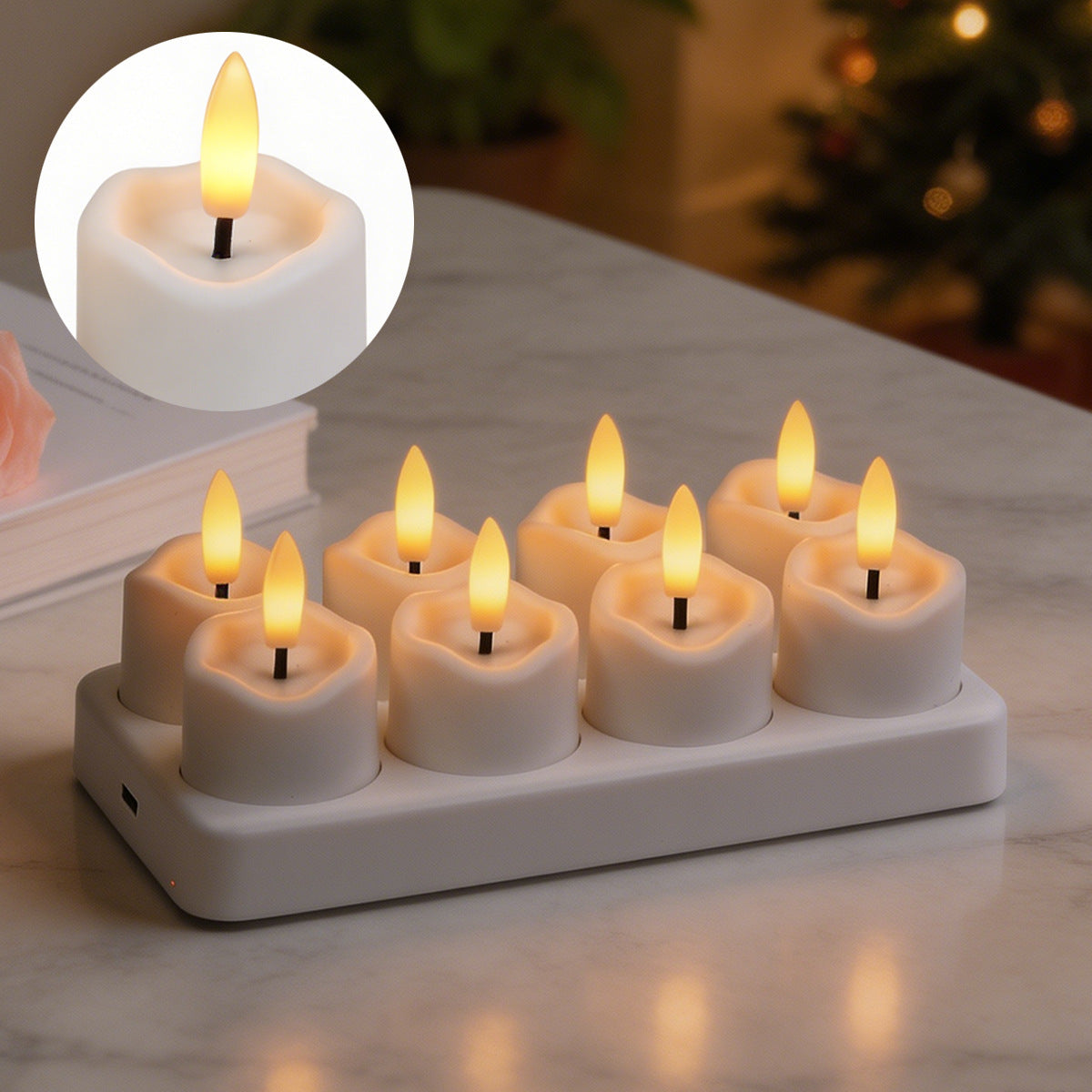 🔥 Limited Time 49% OFF - ✨ Rechargeable LED Tea Lights – Real Flame Glow Without Fire, Smoke & Mess