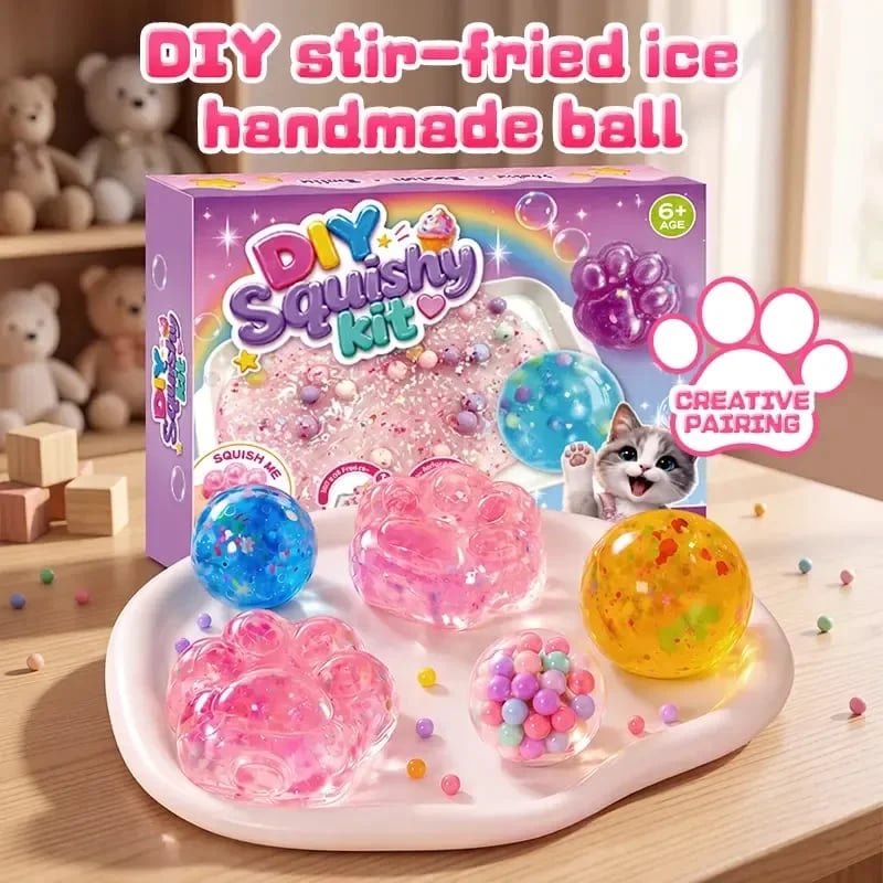 🔥HOT SALE🔥🐾 Kawaii DIY Cat Paw Kit – Super Soft Squishy Craft for Creative & Sensory Fun