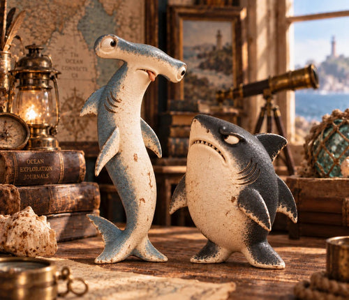 🦈 😂 Chaos & Regret Shark Pair – Funny Desk Companion Duo for Best Friends(📦Buy 2 Free Shipping)