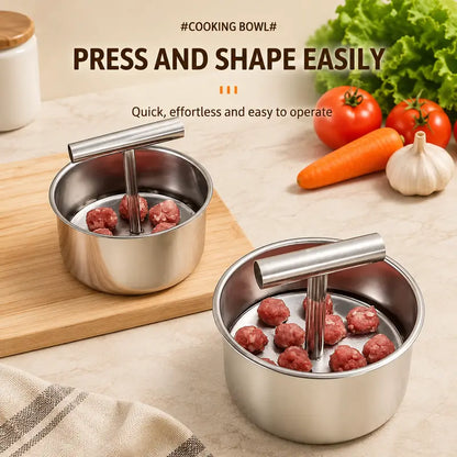 Stainless Steel Manual Meatball Maker Tool - 6/12 Ball Mold, Home Kitchen Cooking Utensil