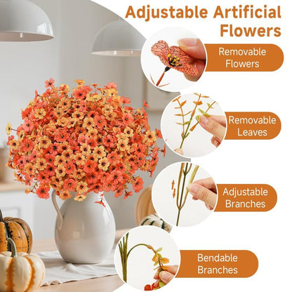 💐 summerwins Colorful UV Resistant Fake Flower Bouquet 🌸 Decorative Artificial Floral Arrangement for Home, Garden, Party & Wedding Decor