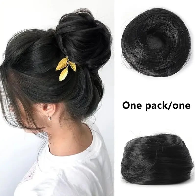Synthetic Messy Bun Hair Piece for Women, Curly Updo Scrunchie Extension for Instant Volume and a High Crown