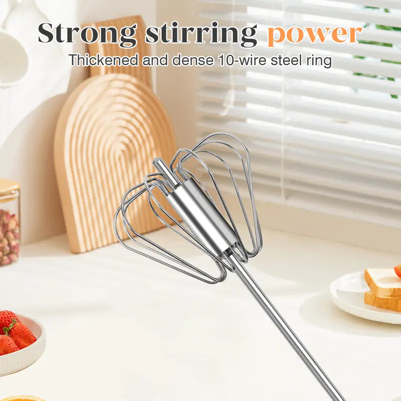 🔥 Last Day 49% OFF - 🥄 Hand-Push Rotary Whisk | Fast Mixing With Less Effort