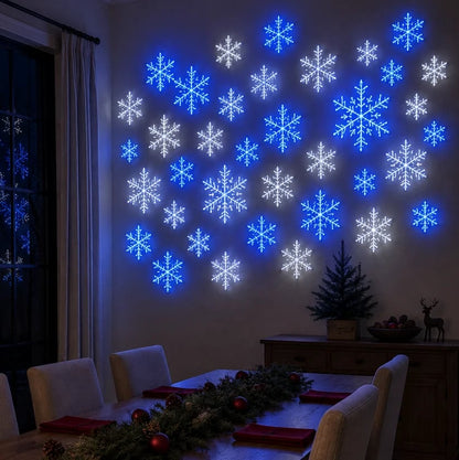 ❄️ 12PCS LED Snowflake Wall Lights – Peel & Stick Winter Wonderland Christmas Decor🎄