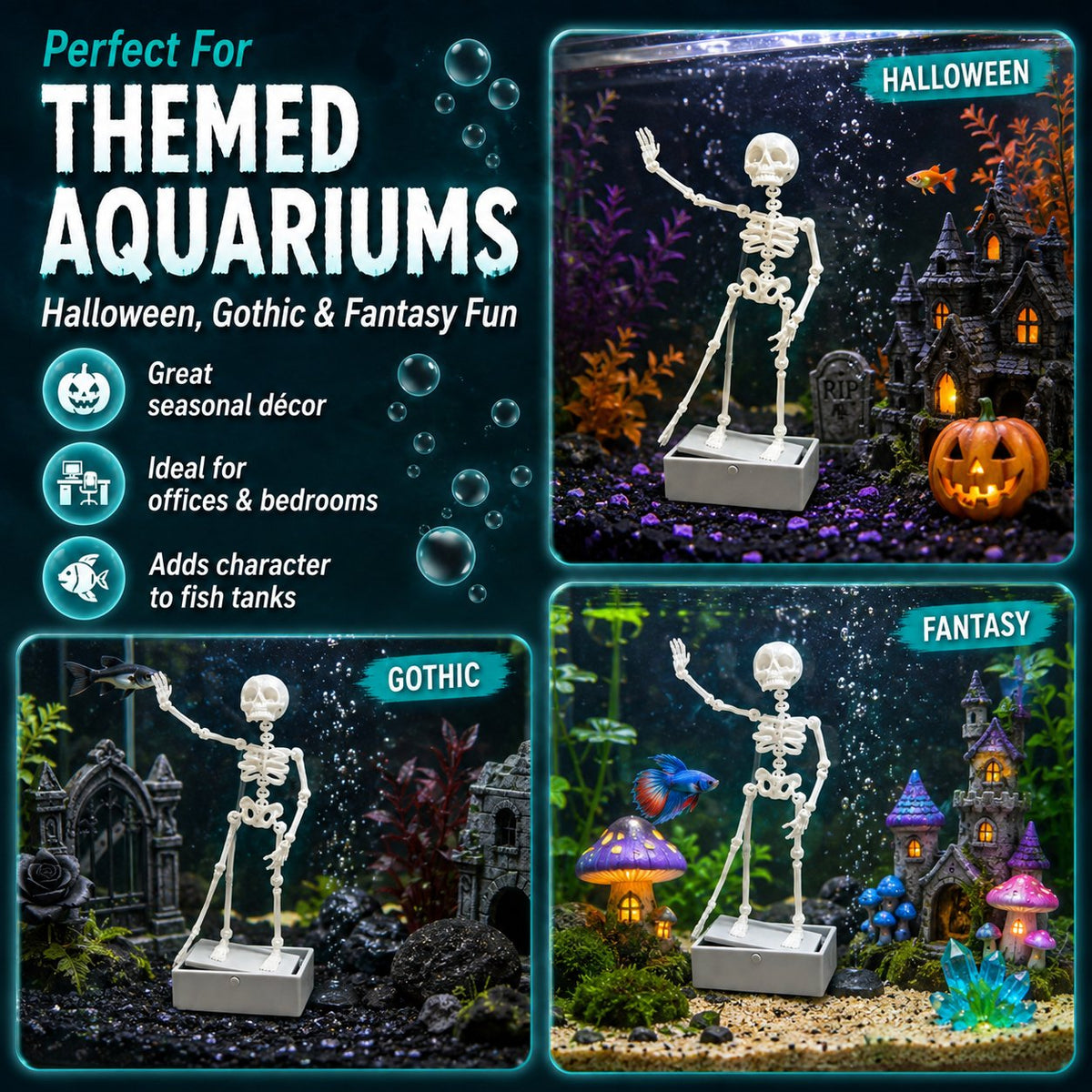 💀Air-Driven Dancing Skeleton Aquarium Ornament