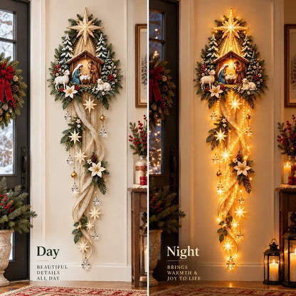 ⏳ Last Day 49% OFF – ✝️ Nativity Starfall Wall Light | Warm Golden Bethlehem Glow for Christmas Walls & Faith-Filled Homes ⭐