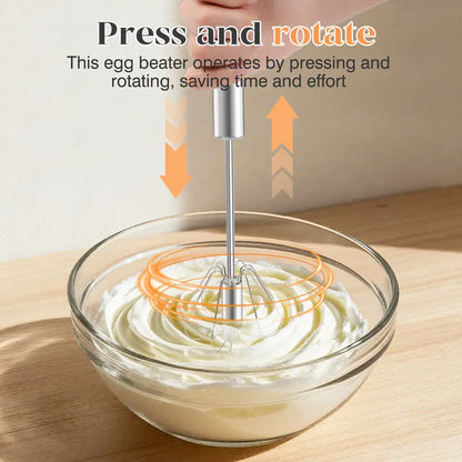 🔥 Last Day 49% OFF - 🥄 Hand-Push Rotary Whisk | Fast Mixing With Less Effort
