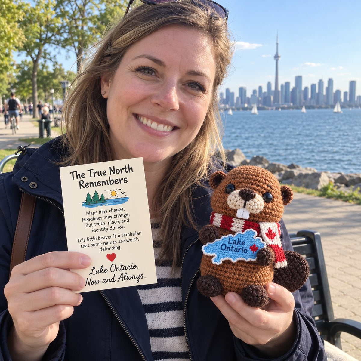 Lake Ontario Emotional Support Beaver | Canadian Crochet Keepsake with Message Card
