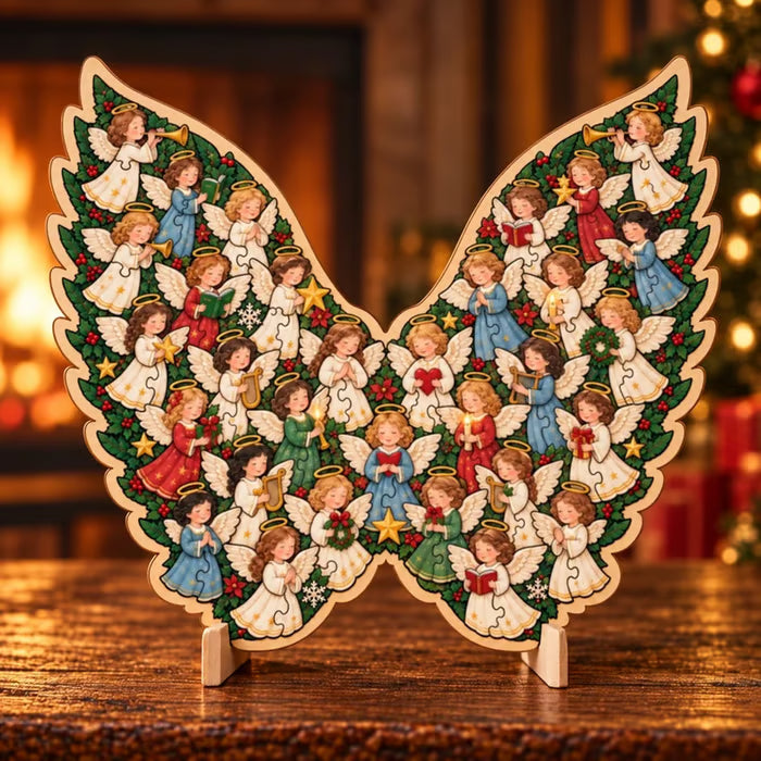 🎄 ✨ Intricate Christmas Keepsake Wooden Puzzle Ornaments – Artistic Festive Tabletop Décor