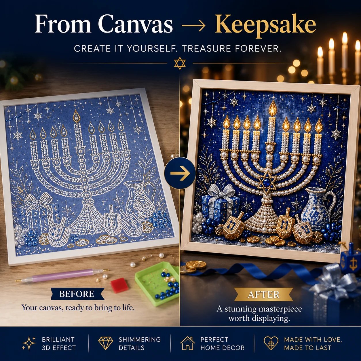 🎁Last Day 49% OFF - 🕎✨DIY Hanukkah Pearl Art Kit