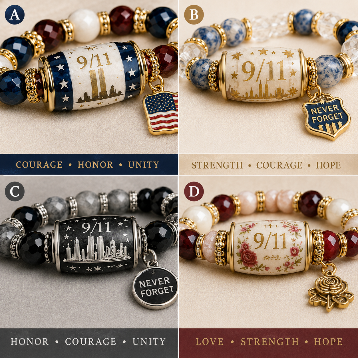 💖🎁9/11 Never Forget Commemorative Bracelet – 25th Anniversary Limited Edition