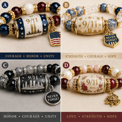 💖🎁9/11 Never Forget Commemorative Bracelet – 25th Anniversary Limited Edition