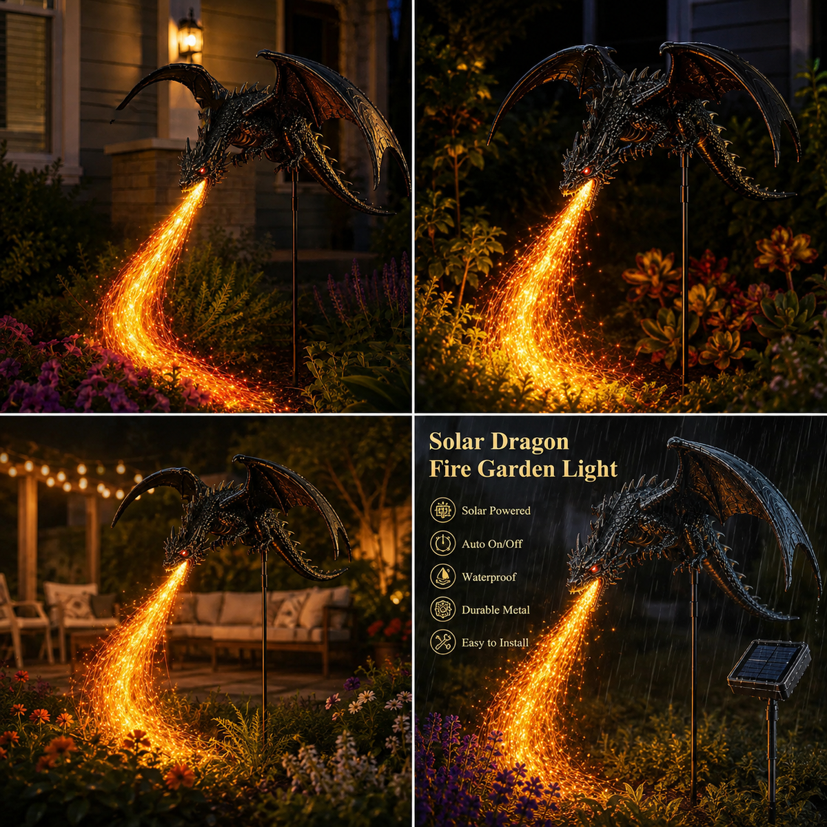 ⏳ Last Day 49% OFF🐉2027 Fellime®Dragon’s Ember Solar Garden Decor