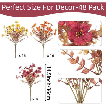 💐 summerwins Colorful UV Resistant Fake Flower Bouquet 🌸 Decorative Artificial Floral Arrangement for Home, Garden, Party & Wedding Decor