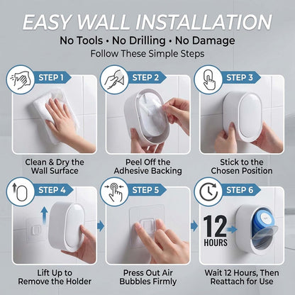 Disposable Toilet Brush Kit with Refills – Wall-Mount Toilet Cleaning System