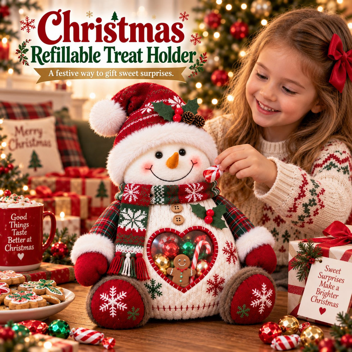 🎅 🎄 Christmas Character Refillable Treat Holder