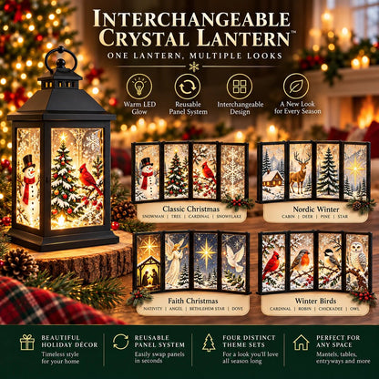 🎄✨ Interchangeable Crystal Lantern™ – Light-Up Holiday Décor